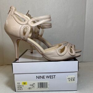 Nine West Gamel Nude Strappy Heels